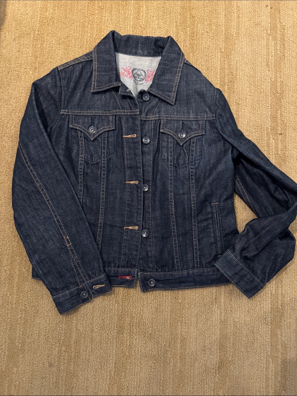 Classic Dark Blue Denim Jacket - Women's Jean Jacket
